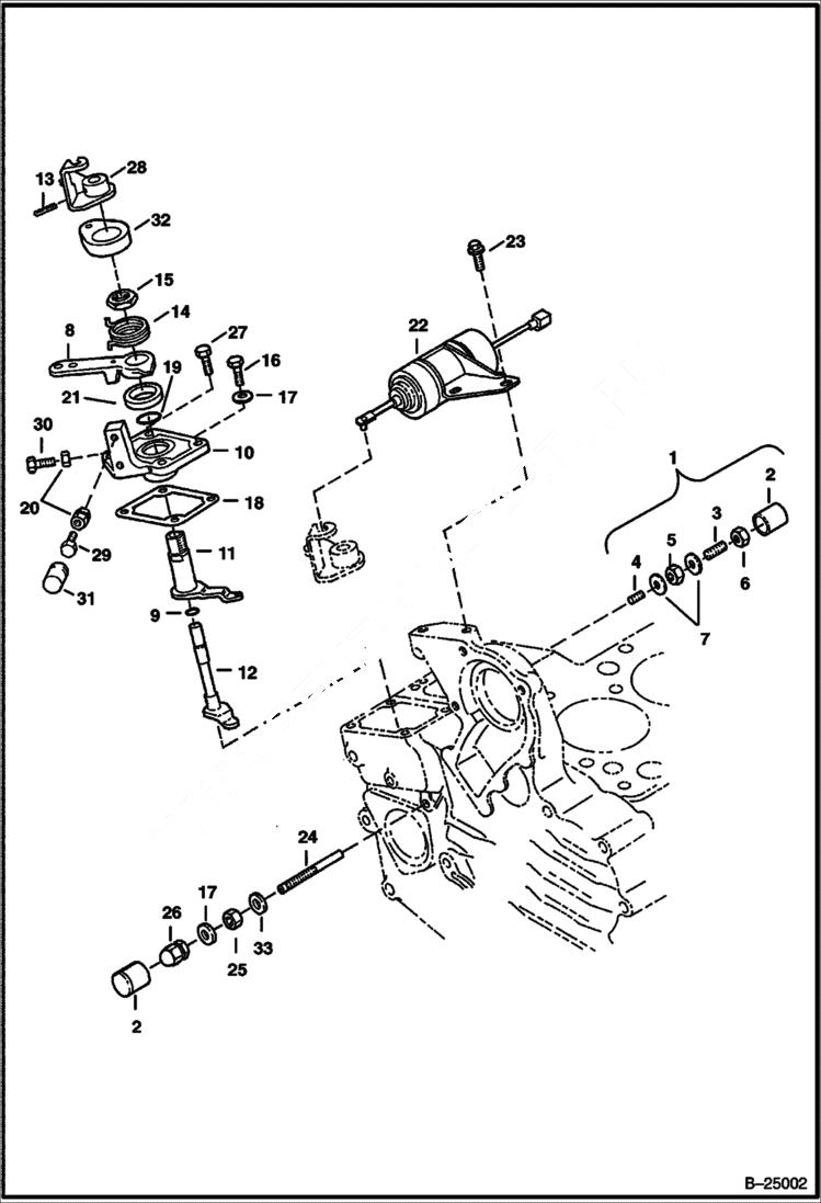 Схема запчастей Bobcat 320 - SPEED CONTROL & STOP LEVER (Kubota D722-E2B-BC-5) (S/N 562411001 & Abv) (Kubota D722-E2B-BC-1) (S/N 224511001 & Abv) POWER UNIT