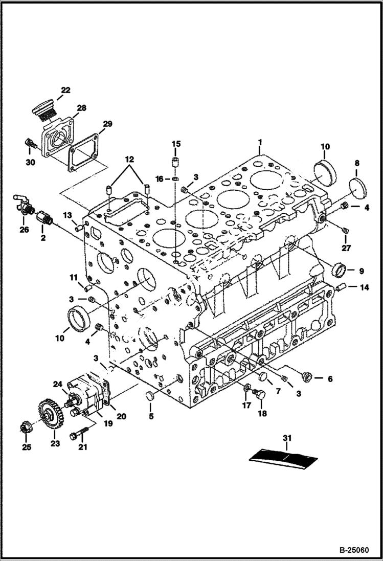 Схема запчастей Bobcat 334 - CRANKCASE POWER UNIT