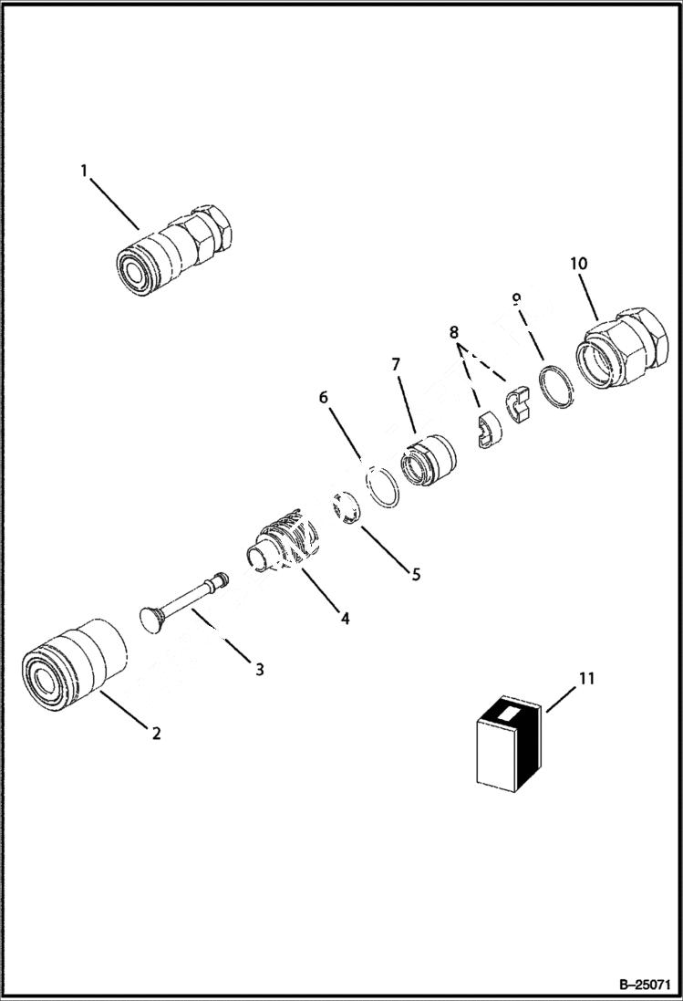 Схема запчастей Bobcat B300 - COUPLER - FEMALE Loading Arms HYDRAULIC SYSTEM