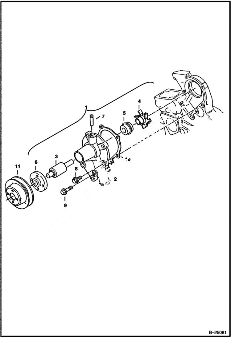 Схема запчастей Bobcat 322 - WATER PUMP POWER UNIT