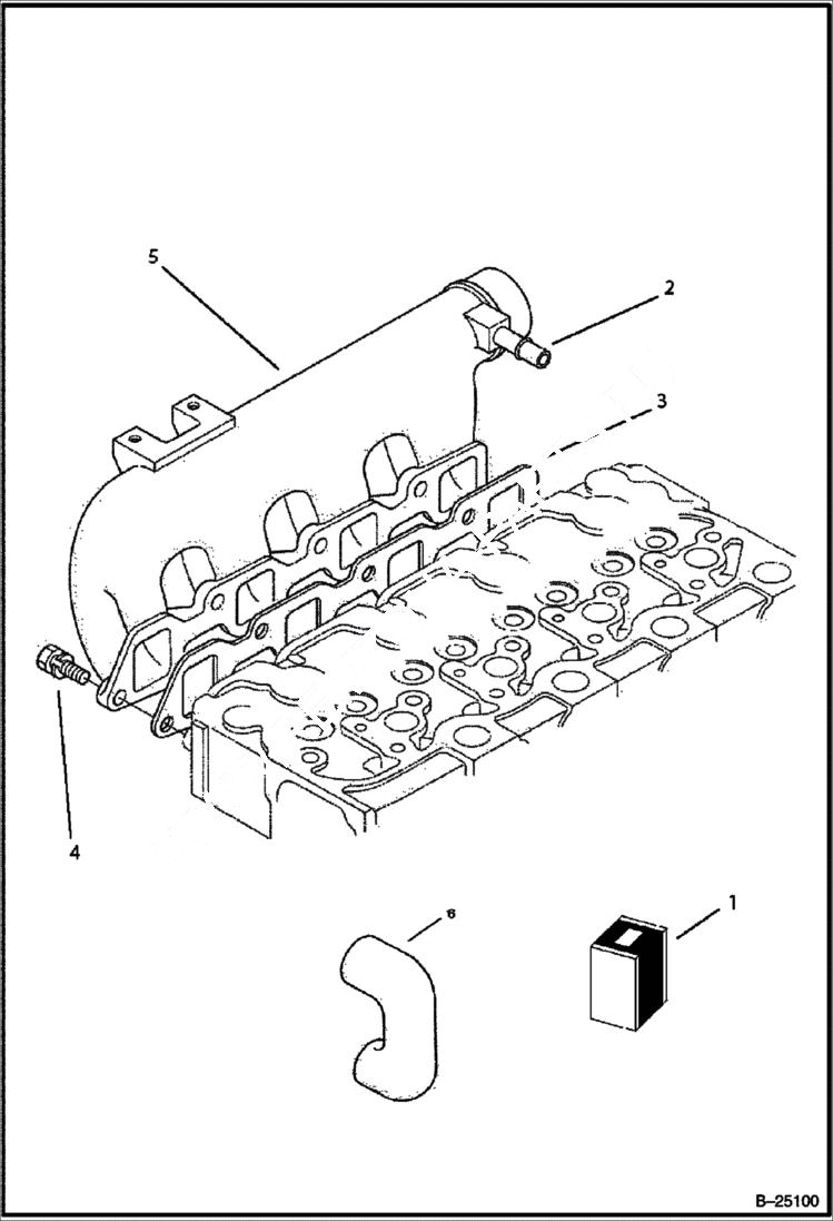 Схема запчастей Bobcat B300 - INLET MANIFOLD Tier II 5731 11001 & Above POWER UNIT
