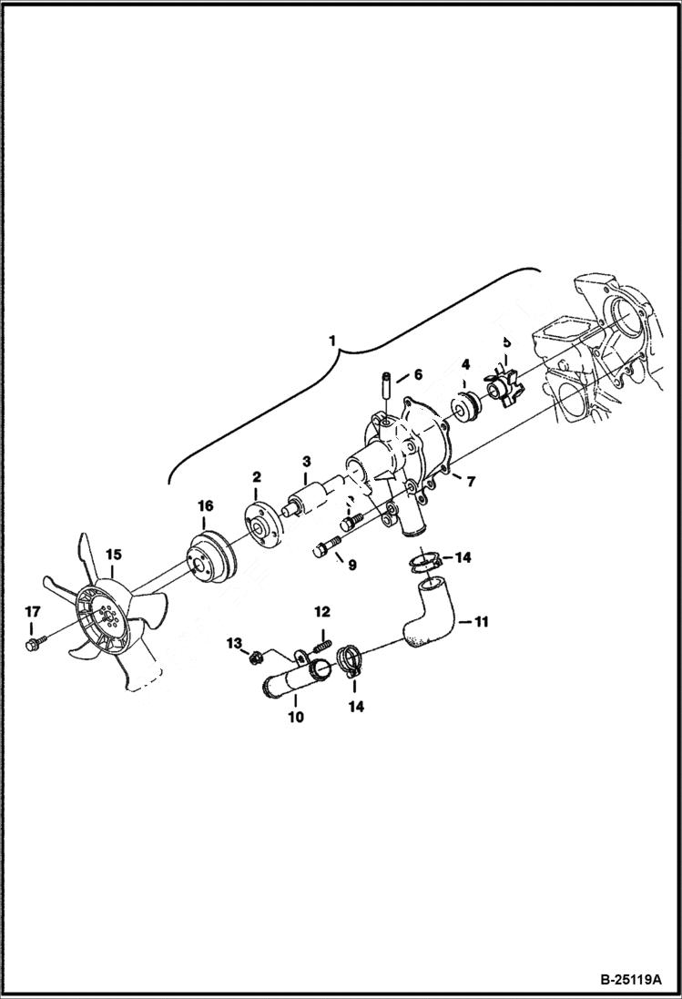 Схема запчастей Bobcat 320 - WATER PUMP REPLACEMENT ENGINE