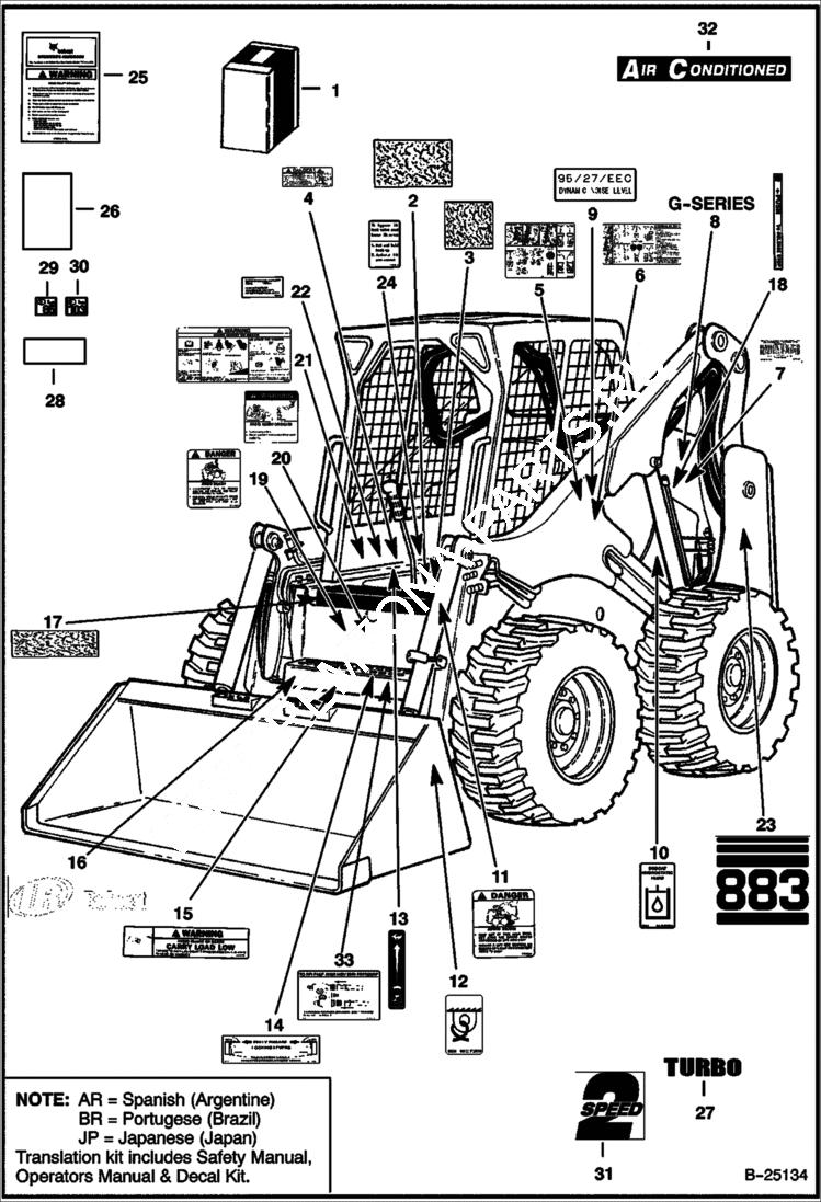 Схема запчастей Bobcat 800s - DECALS ACCESSORIES & OPTIONS