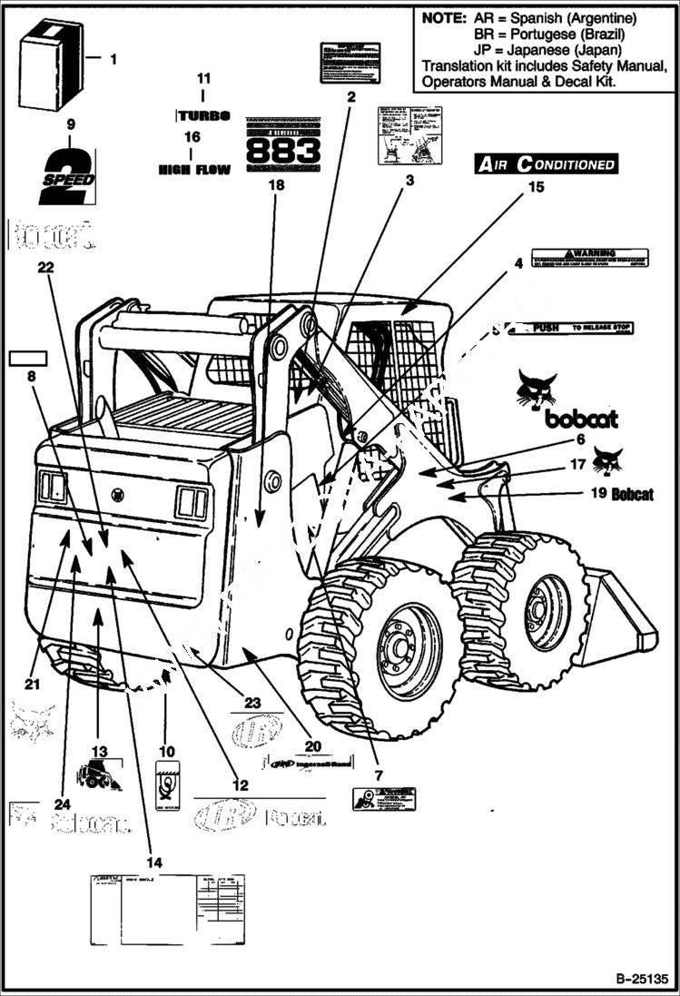 Схема запчастей Bobcat 800s - DECALS ACCESSORIES & OPTIONS