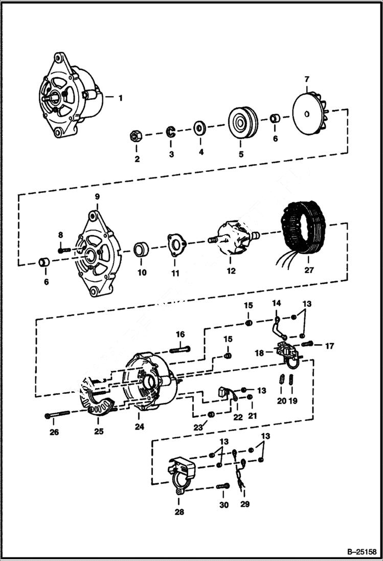 Схема запчастей Bobcat 331 - ALTERNATOR ELECTRICAL SYSTEM