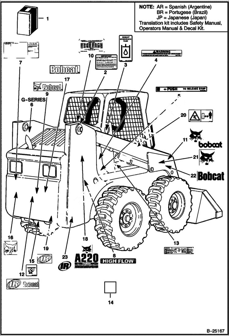 Схема запчастей Bobcat A-Series - DECALS ACCESSORIES & OPTIONS