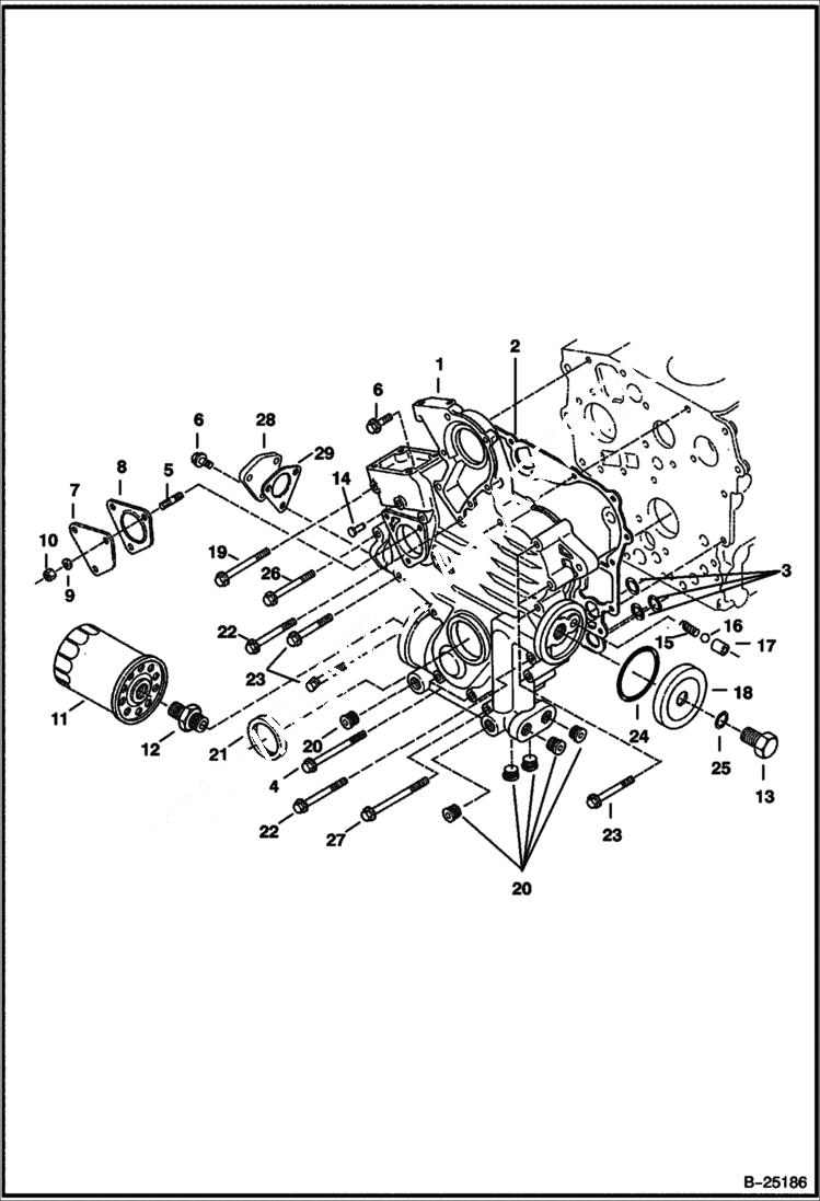 Схема запчастей Bobcat 322 - GEARCASE POWER UNIT