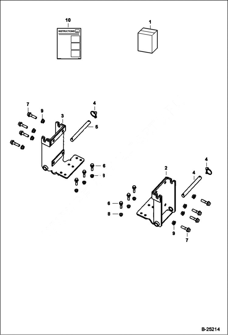 Схема запчастей Bobcat BACKHOE - BACKHOE (Rear Stabilizer Mount Kit) (753 F & G Series) (763 F & G Series) (753 J Series) (S130) REAR STABILIZERS
