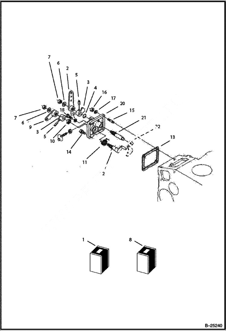 Схема запчастей Bobcat BL275 - SPEED CONTROL PLATE Tier II 5730 11001 & Above POWER UNIT