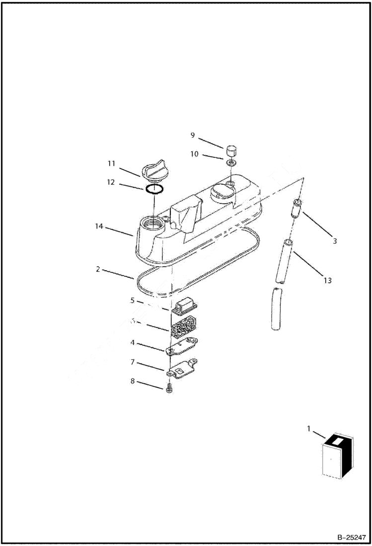 Схема запчастей Bobcat BL275 - HEAD COVER Tier II 5730 11001 & Above POWER UNIT