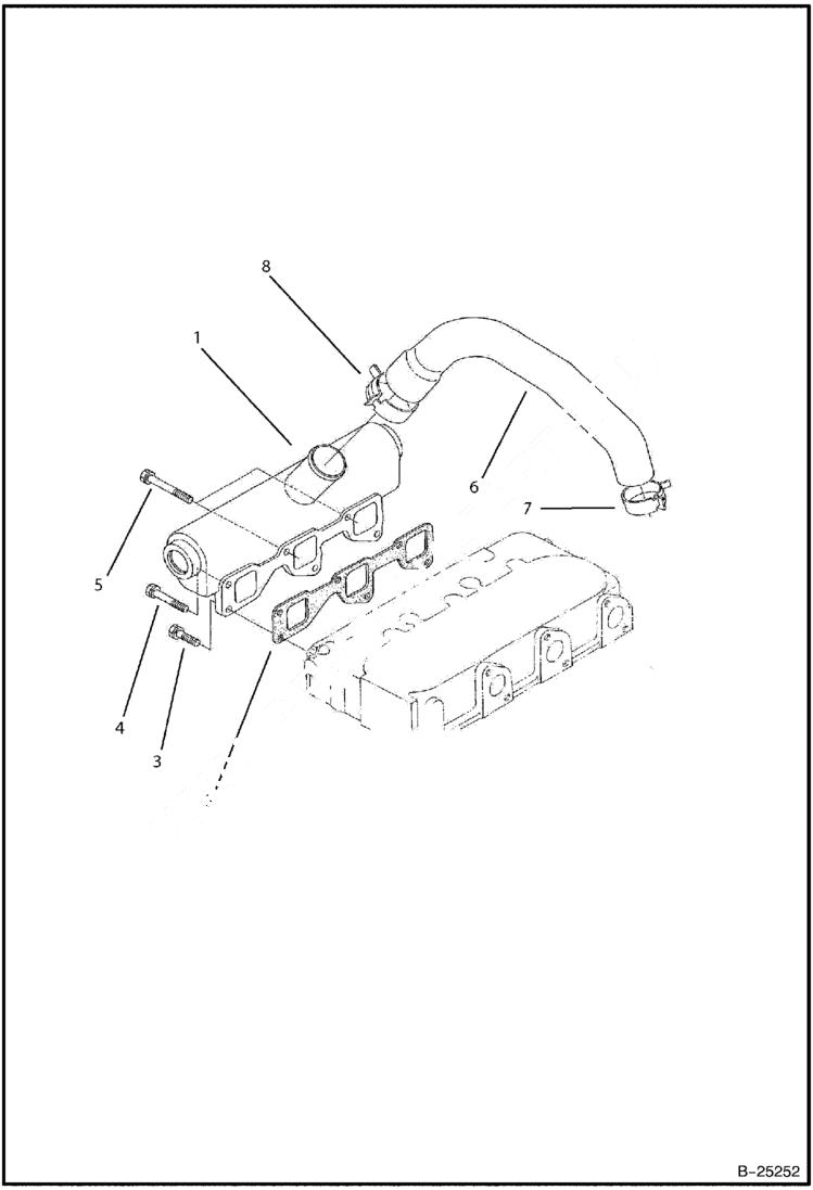 Схема запчастей Bobcat BL275 - INLET MANIFOLD Tier II 5730 11001 & Above POWER UNIT