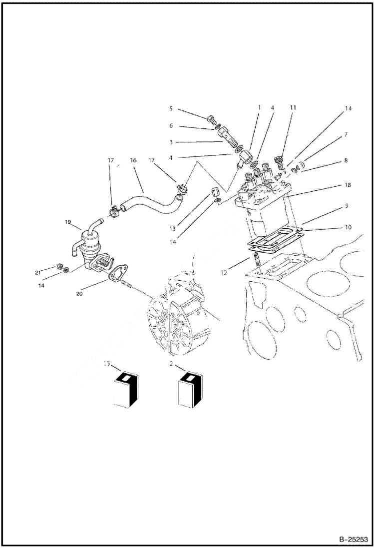 Схема запчастей Bobcat BL275 - INJECTION PUMP Tier II 5730 11001 & Above POWER UNIT