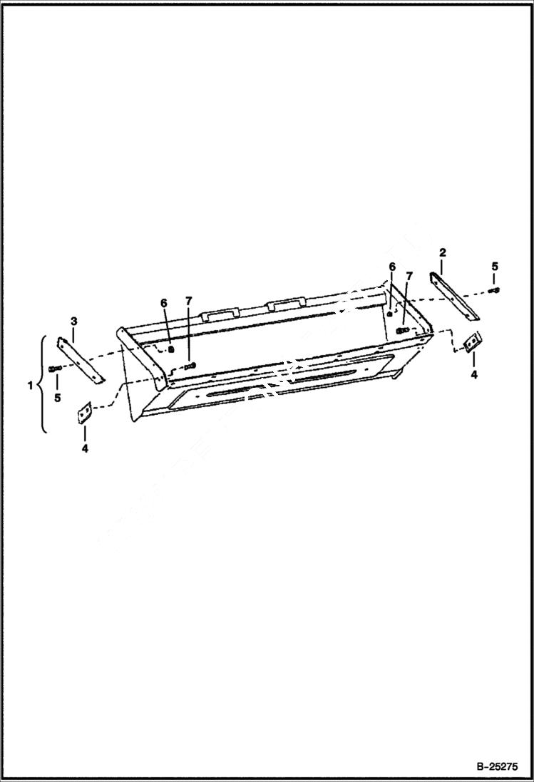 Схема запчастей Bobcat BUCKETS - BEVEL SIDE EDGE KITS For Constr/Ind Round Back Buckets - 74, 80 & 88 Loader