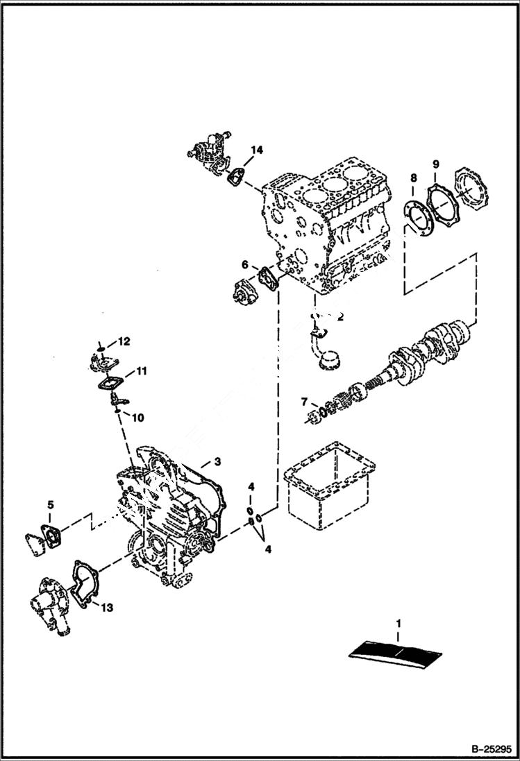 Схема запчастей Bobcat 322 - LOWER GASKET KIT POWER UNIT