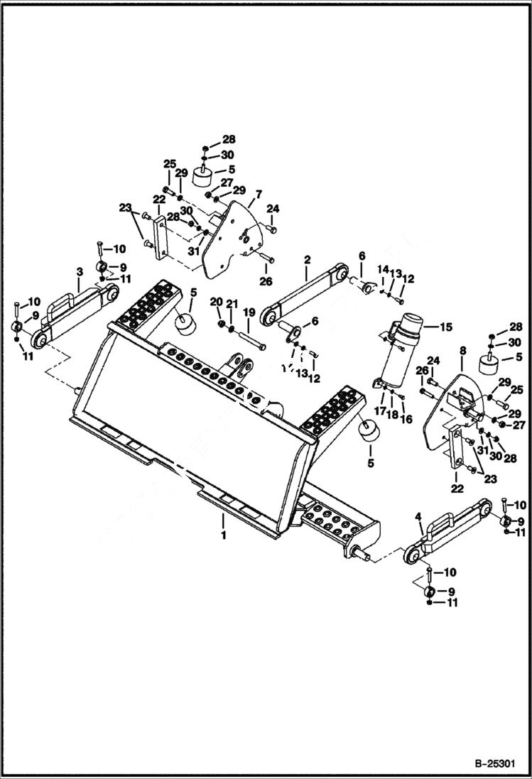 Схема запчастей Bobcat FLAIL CUTTER - FLAIL CUTTER - EUROPE ONLY (Bob-Tach & Linkage) (FC155) Loader