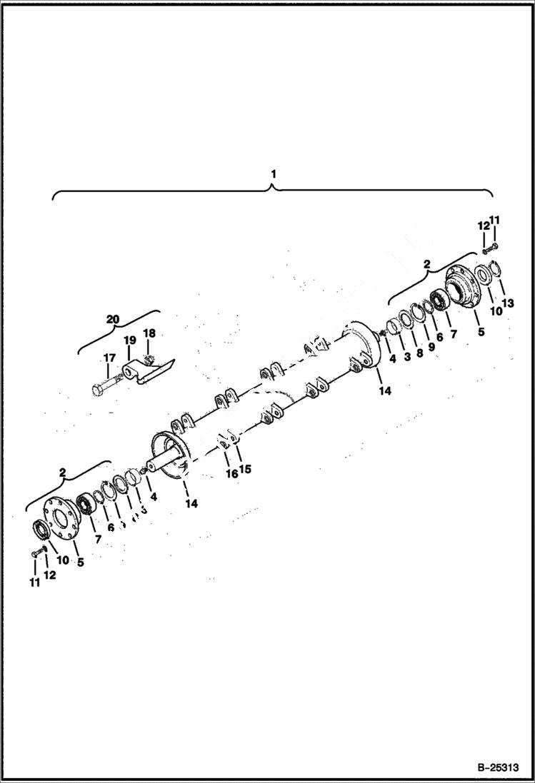 Схема запчастей Bobcat FLAIL CUTTER - FLAIL CUTTER - EUROPE ONLY (Rotor) (FC155) Loader