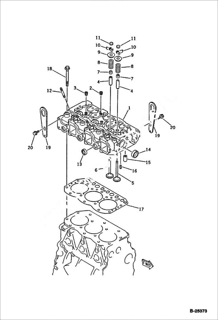 Схема запчастей Bobcat 76 - CYLINDER HEAD CYLINDER HEAD