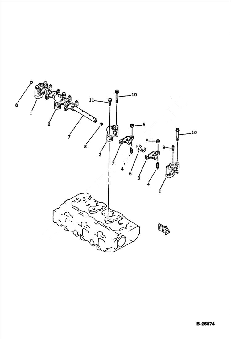 Схема запчастей Bobcat 76 - ROCKER ARM CYLINDER HEAD