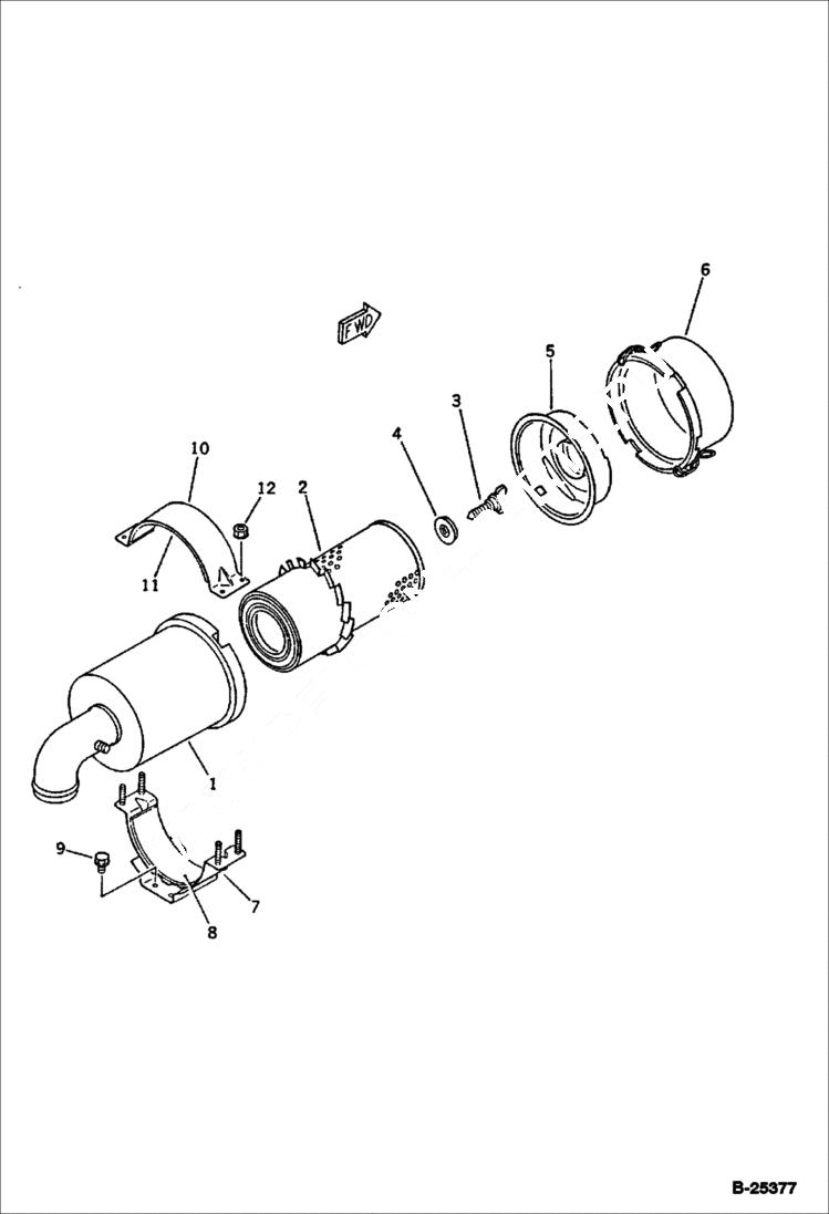 Схема запчастей Bobcat 76 - AIR CLEANER CYLINDER HEAD