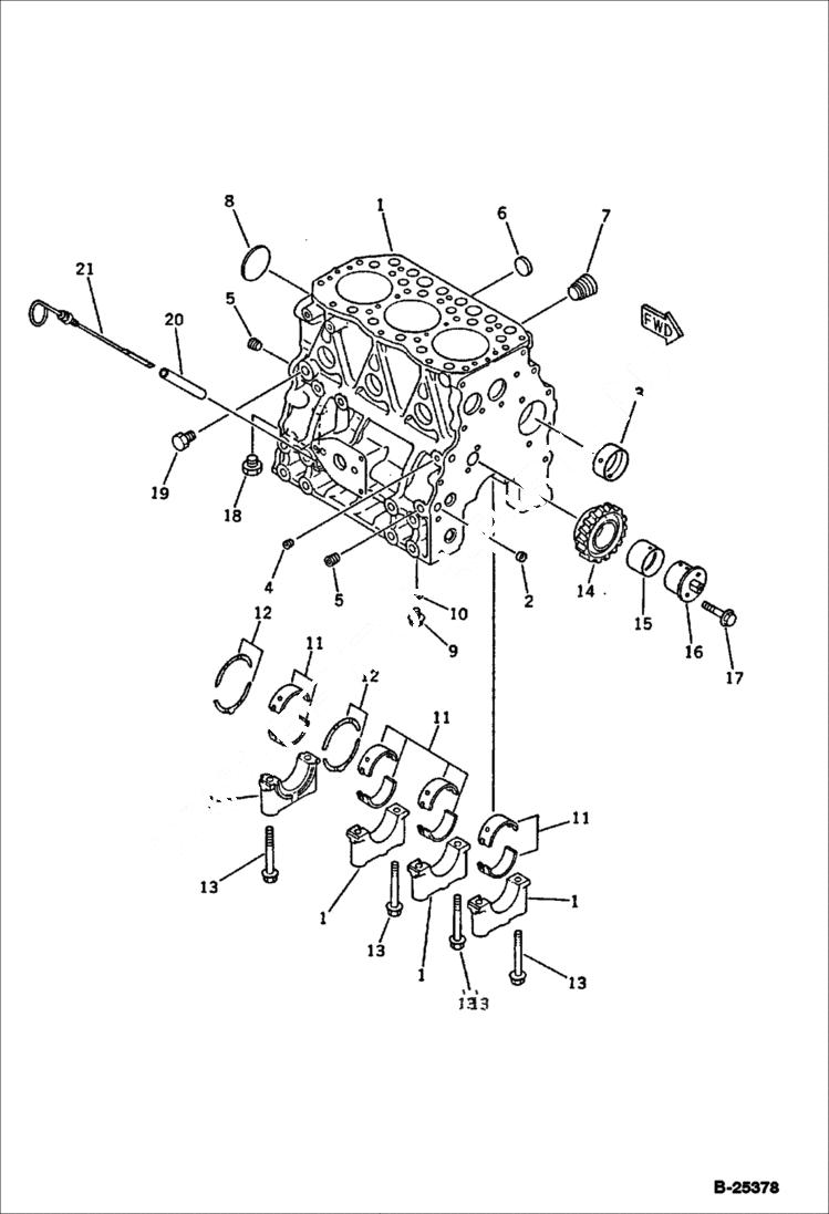 Схема запчастей Bobcat 76 - CYLINDER BLOCK CYLINDER BLOCK