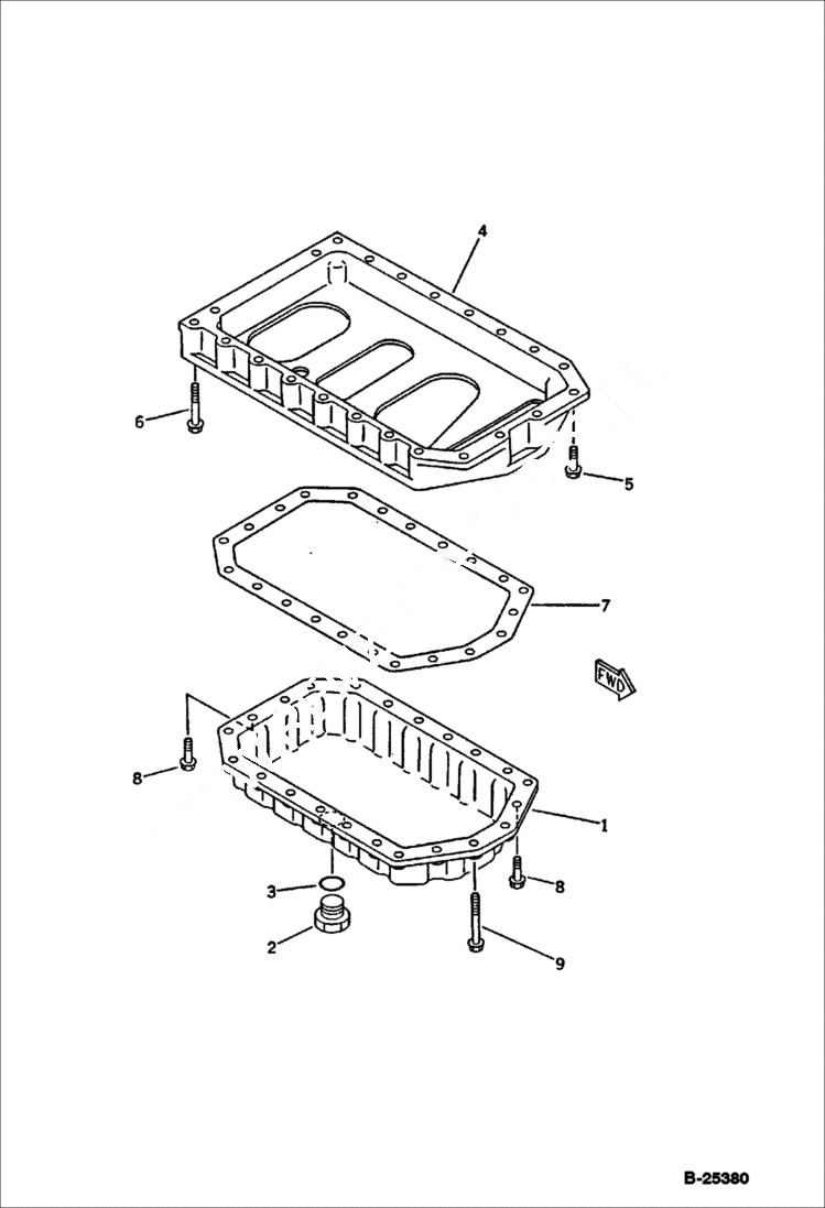 Схема запчастей Bobcat 76 - OIL PAN CYLINDER BLOCK