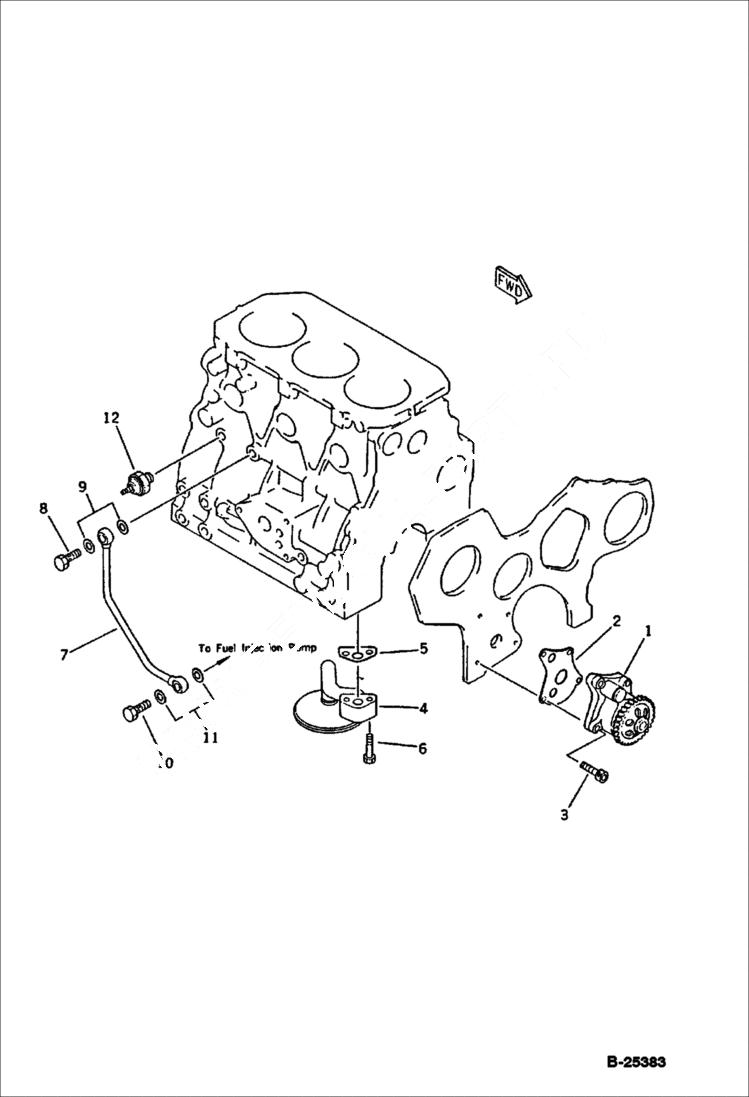 Схема запчастей Bobcat 76 - LUBRICATING OIL PUMP LUBRICATING OIL SYSTEM