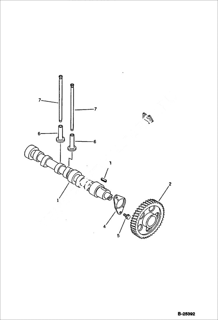 Схема запчастей Bobcat 76 - CAMSHAFT AND TAPPETS CYLINDER BLOCK