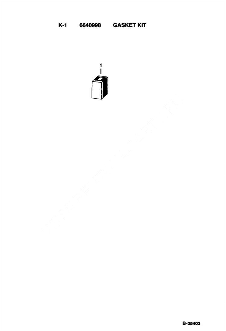 Схема запчастей Bobcat 76 - GASKET KIT TOOL AND KIT