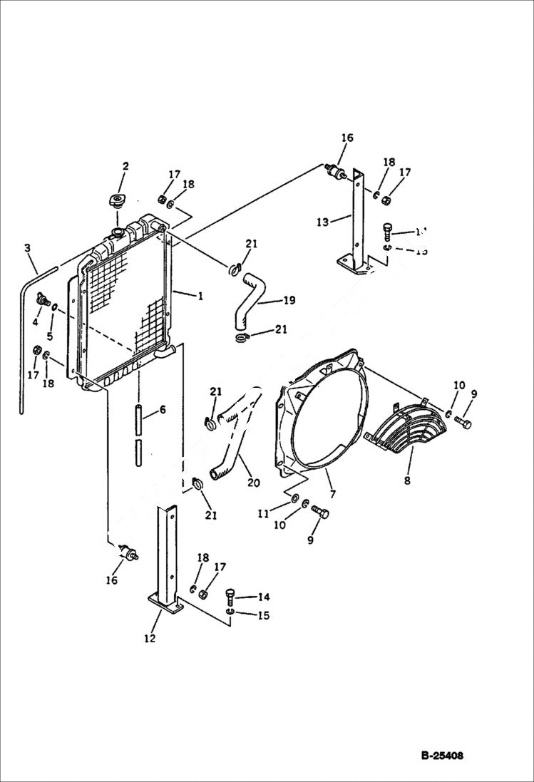 Схема запчастей Bobcat 76 - RADIATOR AND PIPING ENGINE RELATED PARTS AND ELECTRICAL SYSTEM