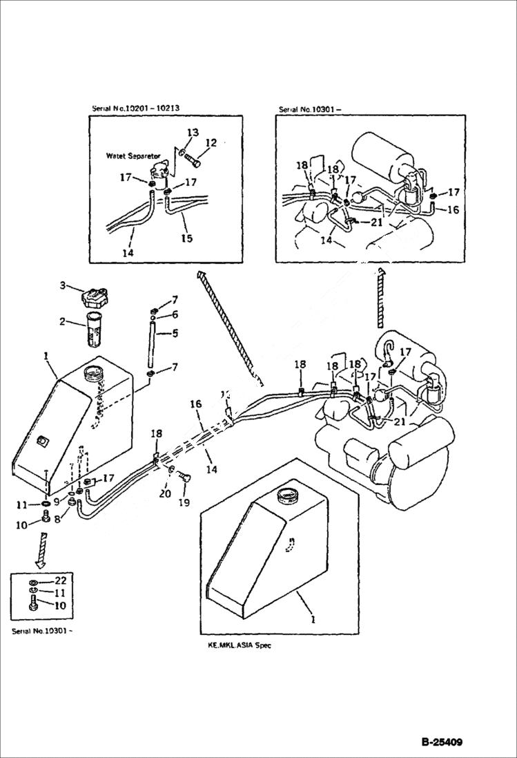 Схема запчастей Bobcat 76 - FUEL TANK AND PIPING ENGINE RELATED PARTS AND ELECTRICAL SYSTEM