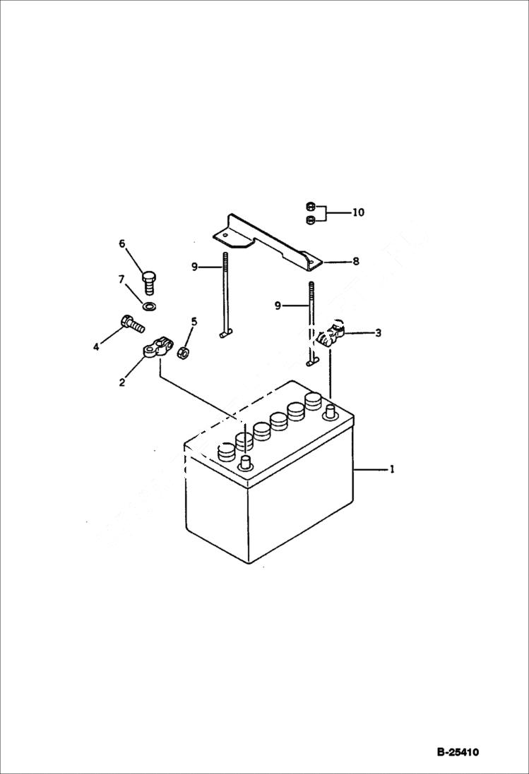 Схема запчастей Bobcat 76 - BATTERY ENGINE RELATED PARTS AND ELECTRICAL SYSTEM