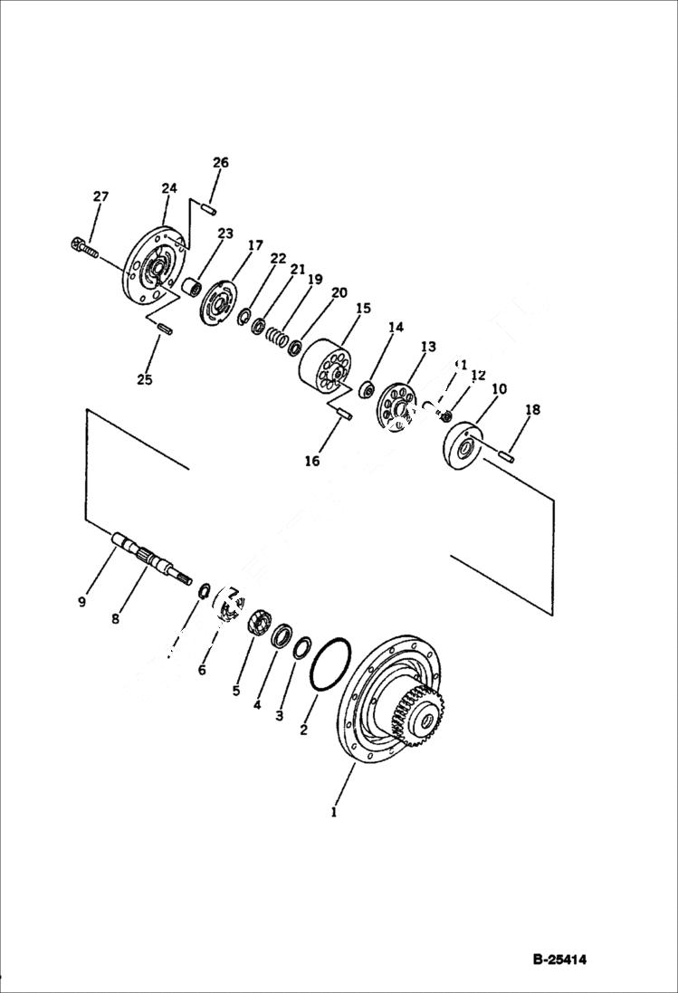 Схема запчастей Bobcat 76 - TRAVEL MOTOR (2/3) TRAVEL AND FINAL DRIVE