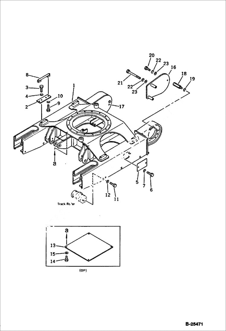 Схема запчастей Bobcat 76 - TRACK FRAME (FOR RUBBER SHOE) (OP) UNDERCARRIAGE