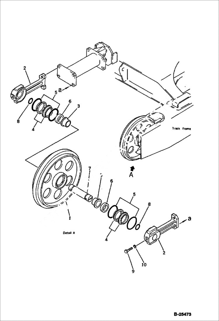 Схема запчастей Bobcat 76 - FRONT IDLER UNDERCARRIAGE