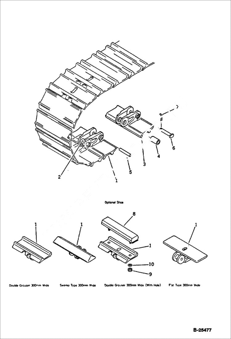 Схема запчастей Bobcat 76 - TRACK SHOE UNDERCARRIAGE