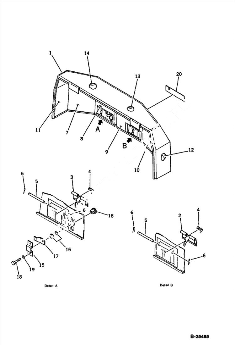 Схема запчастей Bobcat 76 - MACHINE CAB (WITH KEY) OP REVOLVING FRAME AND CAB