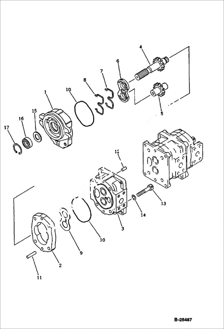 Схема запчастей Bobcat 76 - HYDRAULIC PUMP (1/3) WORK EQUIPMENT CONTROL SYSTEM