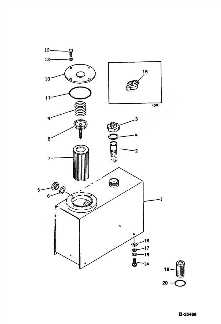 Схема запчастей Bobcat 76 - HYDRAULIC TANK WORK EQUIPMENT CONTROL SYSTEM
