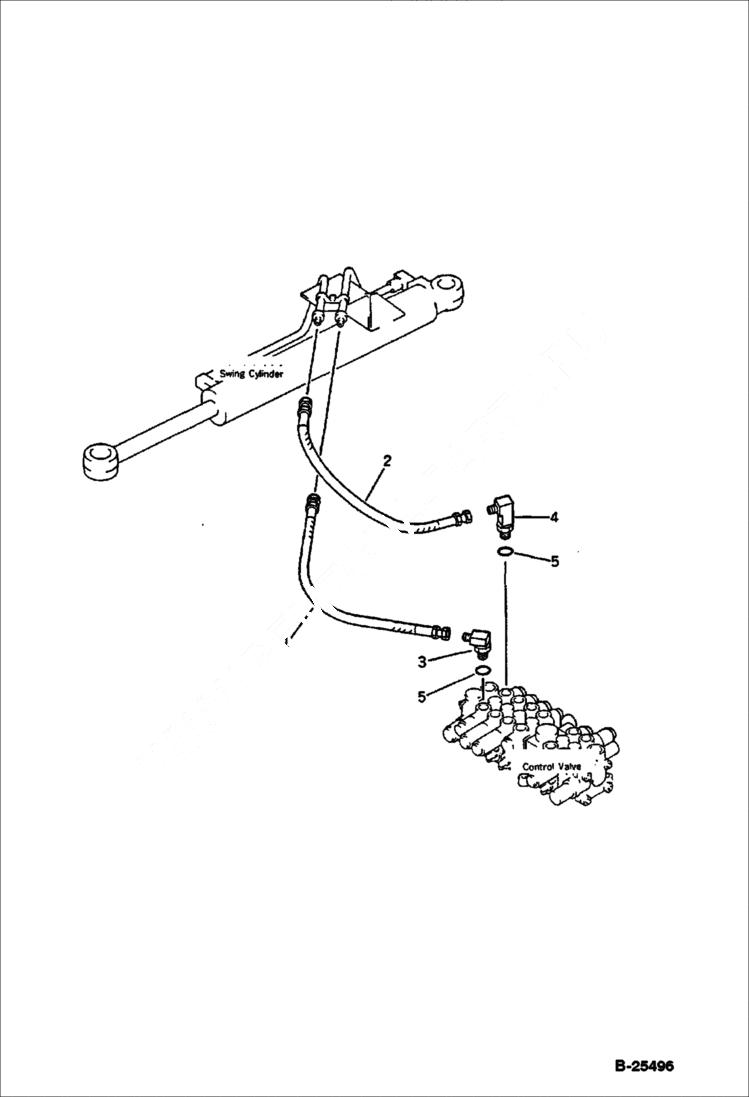 Схема запчастей Bobcat 76 - HYDRAULIC PIPING (VALVE TO/FROM BOOM CYLINDER) WORK EQUIPMENT CONTROL SYSTEM