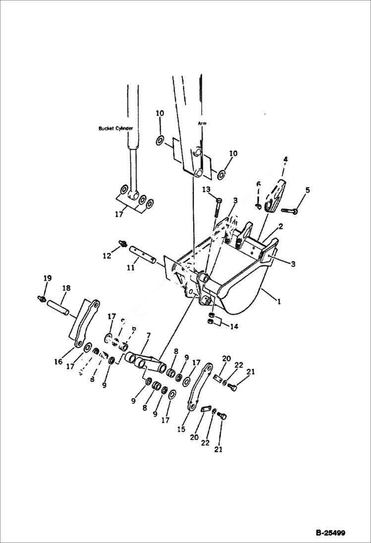 Схема запчастей Bobcat 76 - BUCKET AND LINK WORK EQUIPMENT