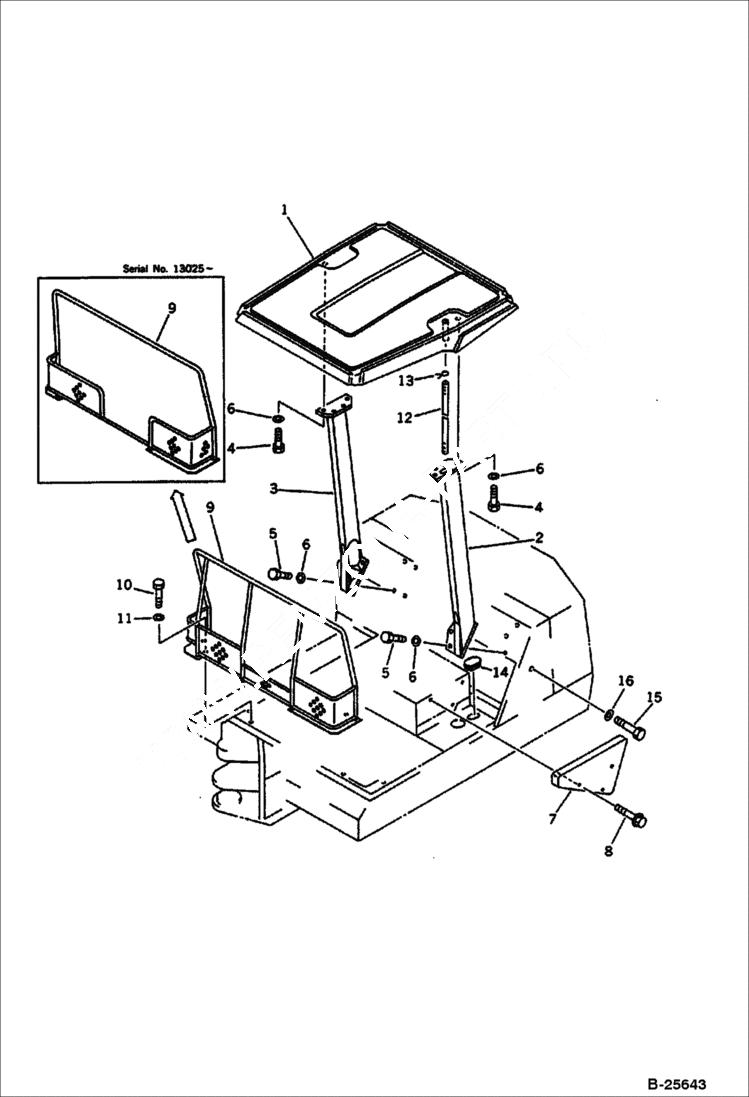 Схема запчастей Bobcat 100 - CANOPY GUARD