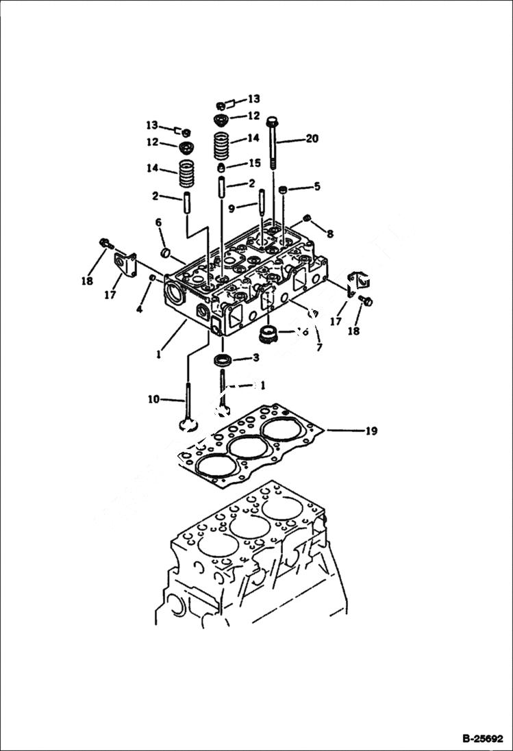 Схема запчастей Bobcat 116 - CYLINDER HEAD CYLINDER HEAD