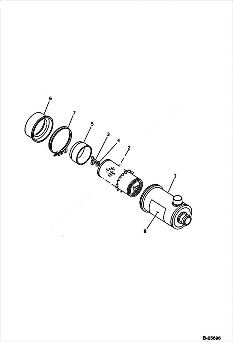 Схема запчастей Bobcat 116 - AIR CLEANER CYLINDER HEAD