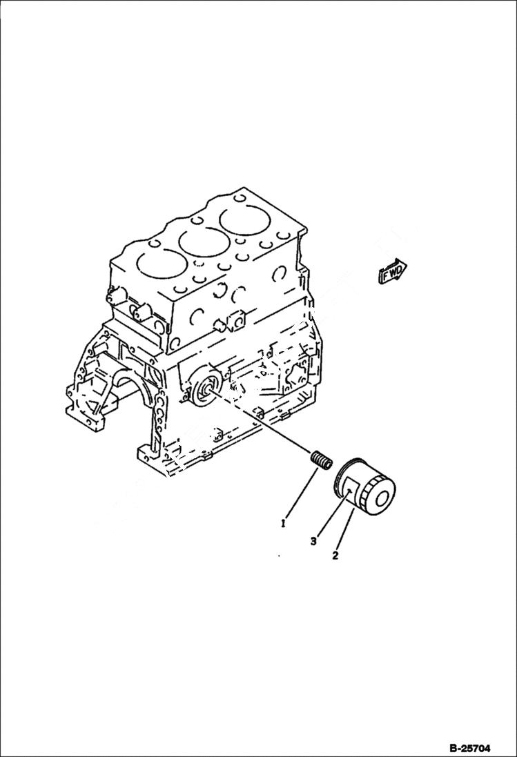 Схема запчастей Bobcat 116 - LUBRICATING OIL FILTER LUBRICATING OIL SYSTEM
