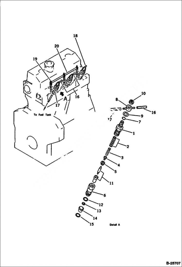 Схема запчастей Bobcat 116 - NOZZLE HOLDER FUEL SYSTEM