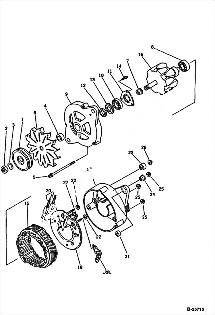Схема запчастей Bobcat 116 - ALTERNATOR (35A) ELECTRICAL SYSTEM
