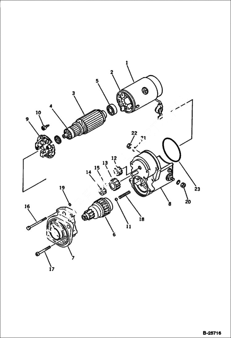 Схема запчастей Bobcat 116 - STARTING MOTOR ELECTRICAL SYSTEM