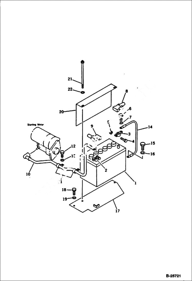 Схема запчастей Bobcat 116 - BATTERY ENGINE RELATED PARTS AND ELECTRICAL SYSTEM