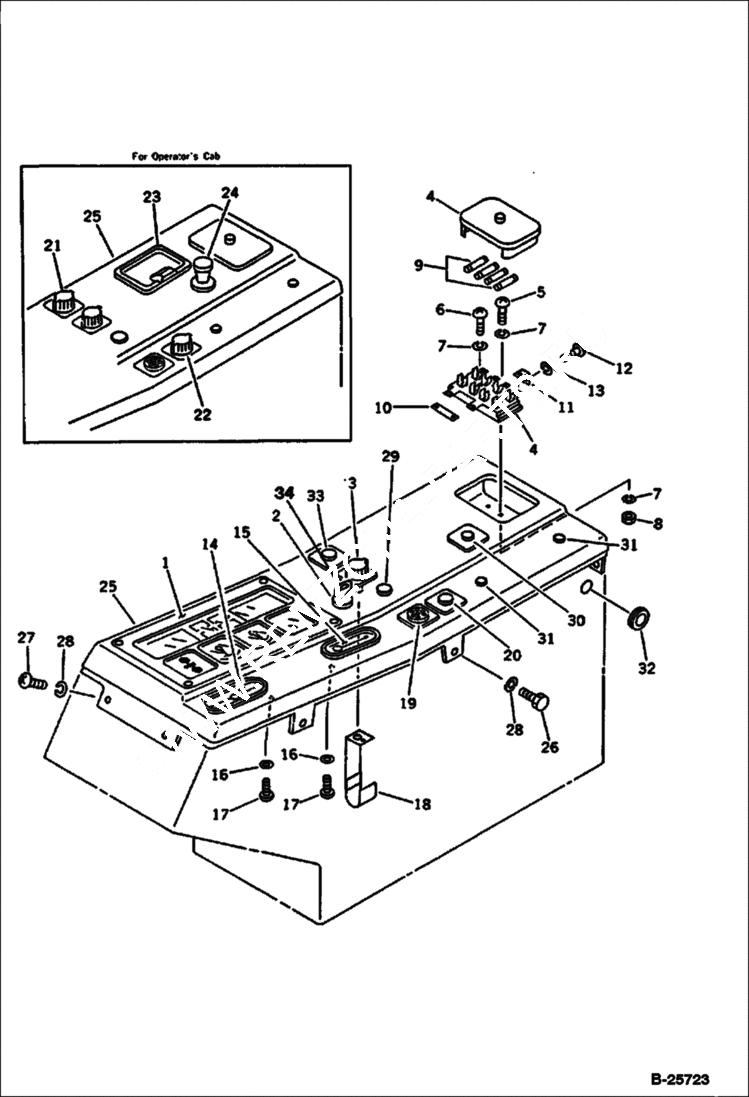 Схема запчастей Bobcat 116 - INSTRUMENT PANEL ENGINE RELATED PARTS AND ELECTRICAL SYSTEM