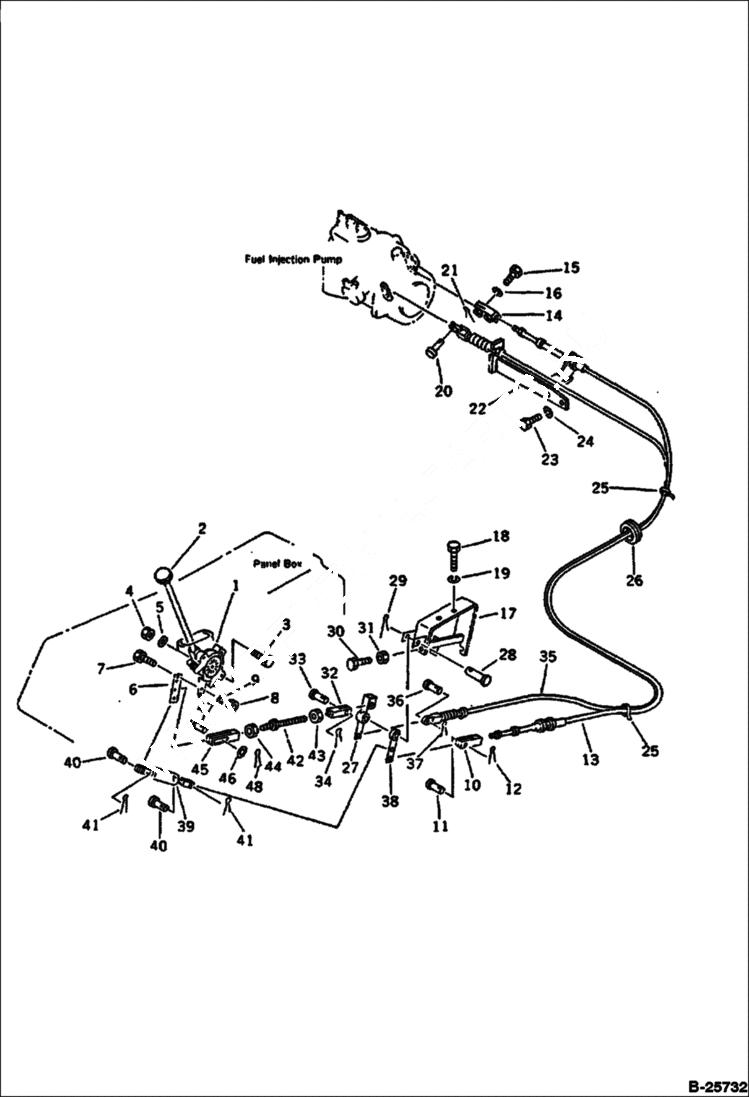 Схема запчастей Bobcat 116 - FUEL CONTROL LEVER AND LINKAGE CONTROL SYSTEM AND REVOLVING FRAME
